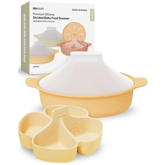Vaporera para Comida de Bebé MOYUUM de Silicona 1000 ml con 4 Compartimentos
