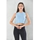 thumbnail image 1 of Polera Mujer Crop Azul Cuello Alto Talla S, 1 of 3