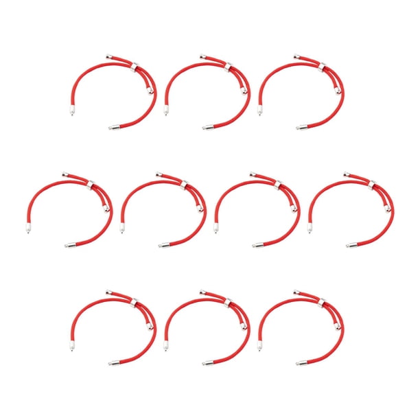 Pulsera Deslizante de Nailon Ajustable de 10 Hebras Que Hace Una Pulsera de Cordón Trenzado de 8,9 Pulgadas (22,5 Cm) , Rojo Argenta