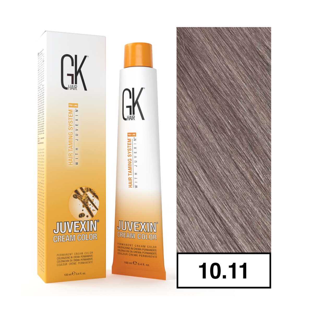 Gkhair - - Tintura Cream Color Permanente Vegana 100Ml + Oxidante - 10.11 Rubio Cenizo Intenso Super Claro