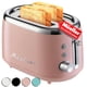 thumbnail image 1 of Tostadora retro MUELLER HOME de 2 rebanadas, 7 niveles de tostado, color rosa, 1 of 8