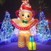 Aesto Gingerbread Man Inflable Navideño De 2,6 M Con Luces Led
