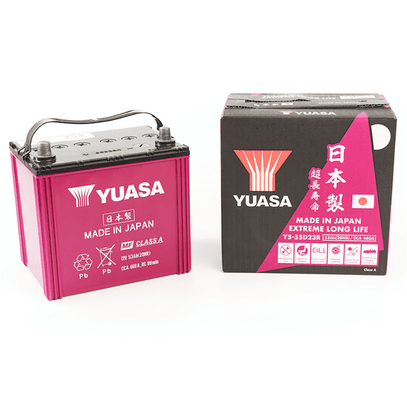 Batería de Auto Yuasa 55D23R - 53 AH y 460 CCA