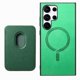 thumbnail image 1 of Funda de Cuero Magnética con Tarjetero para Samsung Galaxy S24 Ultra Cubierta Delgada Verde, 1 of 5