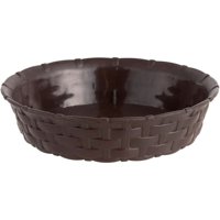 Reyplast - Pack X 4 Plato Maceta Redonda Estilo Ratán 33×30 Cm Marrón Morro –