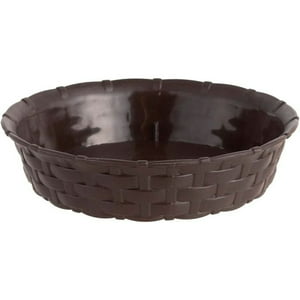 Pack X 4 Plato Maceta Redonda Estilo Ratán 33×30 Cm Marrón Morro – Reyplast
