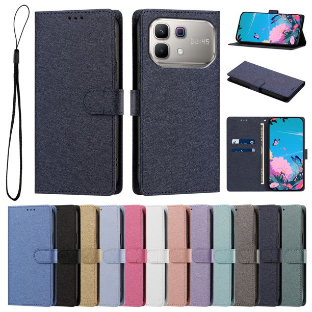 Cartera Protectora para Infinix Note 60 con Soporte, Azul Marino