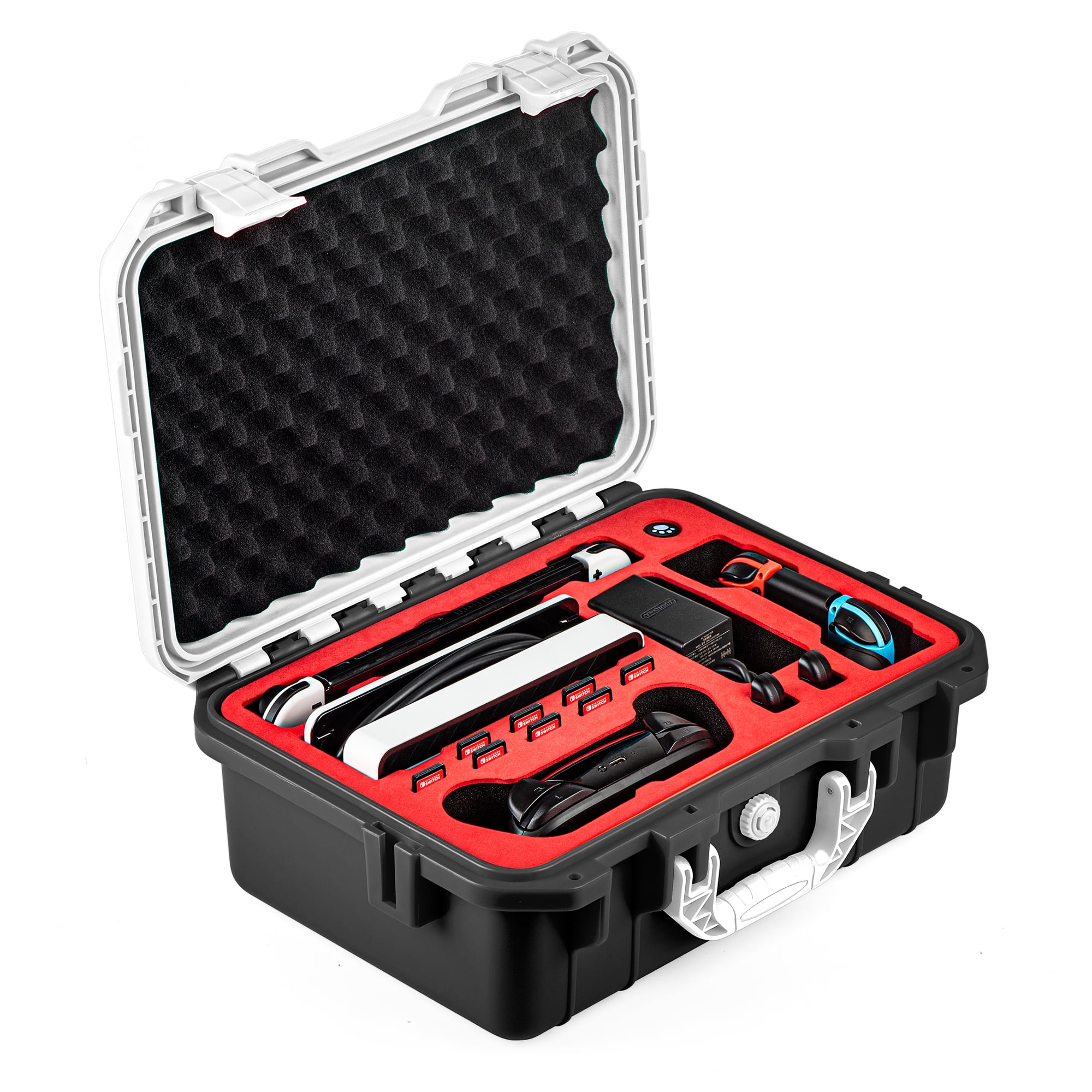 Genérico - Estuche Protector Impermeable Para La Consola Nintendo Switch - Maleta De Viaje Portátil Con Diseño Duradero Para Los Accesorios De La Consola De Juegos.-blanco Y Negro