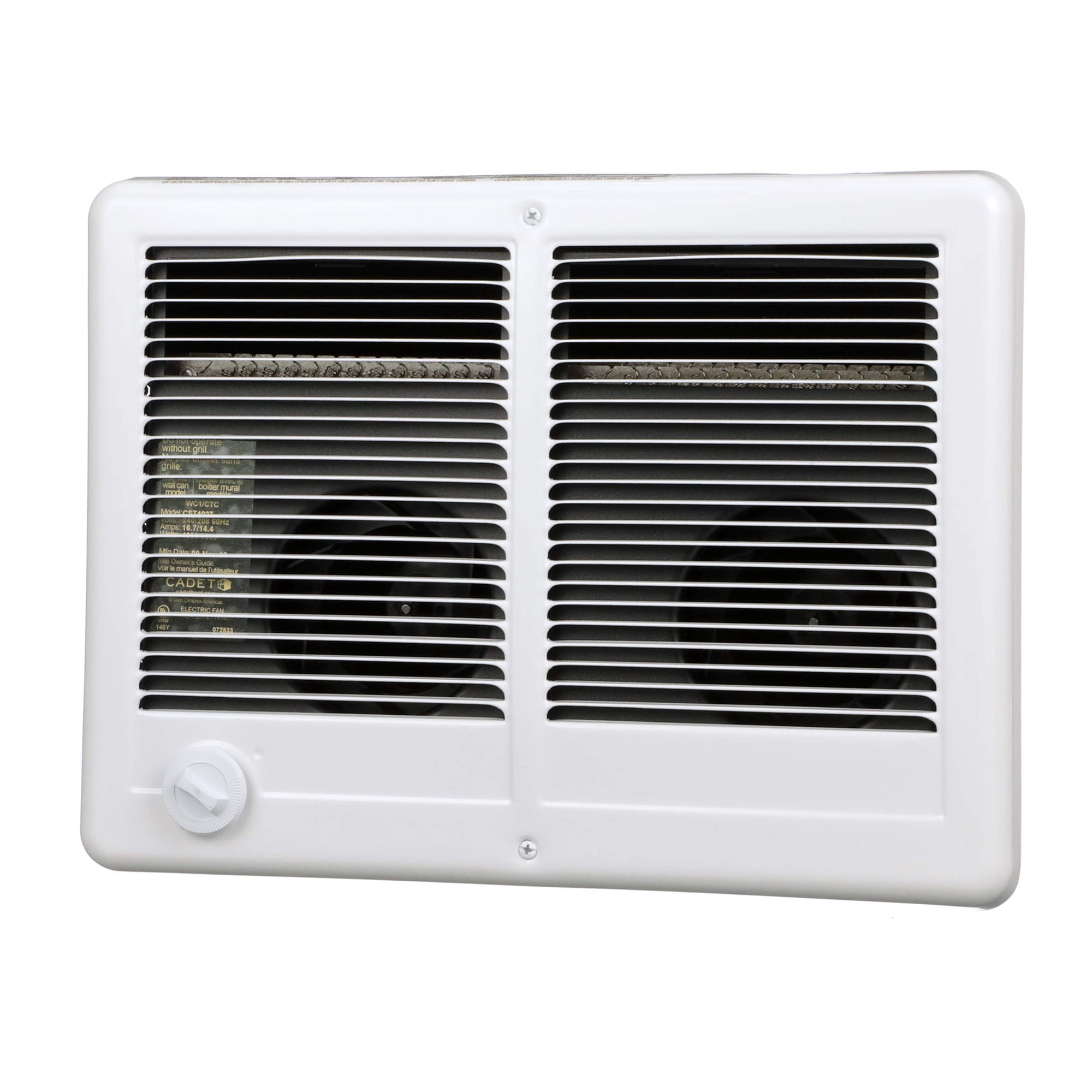 Calentador Eléctrico De Pared Cadet Com-pak Twin 4000w 240v Blanco