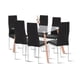 thumbnail image 1 of Comedor Mesa de Vidrio Rectangular 140x90cm + 6 Sillas Dining Liana Acolchadas - Negras, 1 of 8