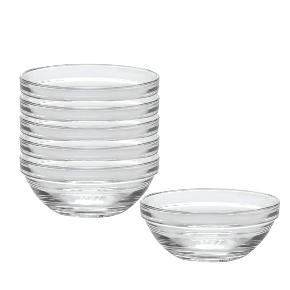 Juego de 6 Tazones Apilables de Vidrio Duralex Lys Transparente 12 cm
