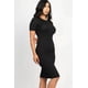 thumbnail image 3 of Vestido Midi Ajustado De Canalé Negro, 3 of 6