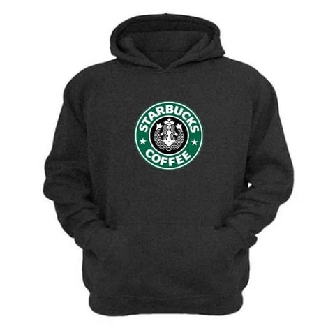 Genérico - Polerón Canguro Starbucks Gris Oscuro Talla S Unisex