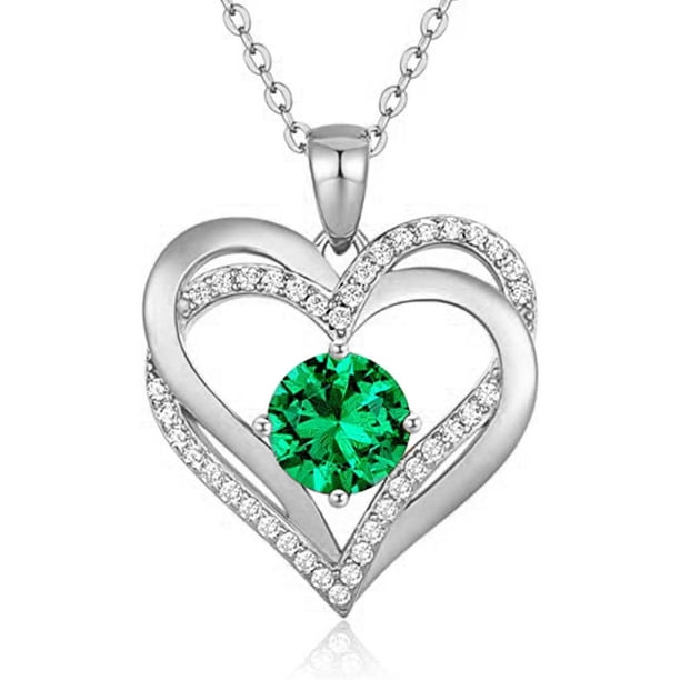 Collar Love Pendant con Piedra de Nacimiento Plata