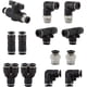 thumbnail image 1 of Kit de 13 accesorios de conexión rápida para línea de aire: 2 PL + 2 codos + 2 T + 2 Y + 1 válvula de bola de unión + 2 machos rectos + 2 codos macho, tubo de 6 mm de diámetro exterior x NPT macho de, 1 of 7