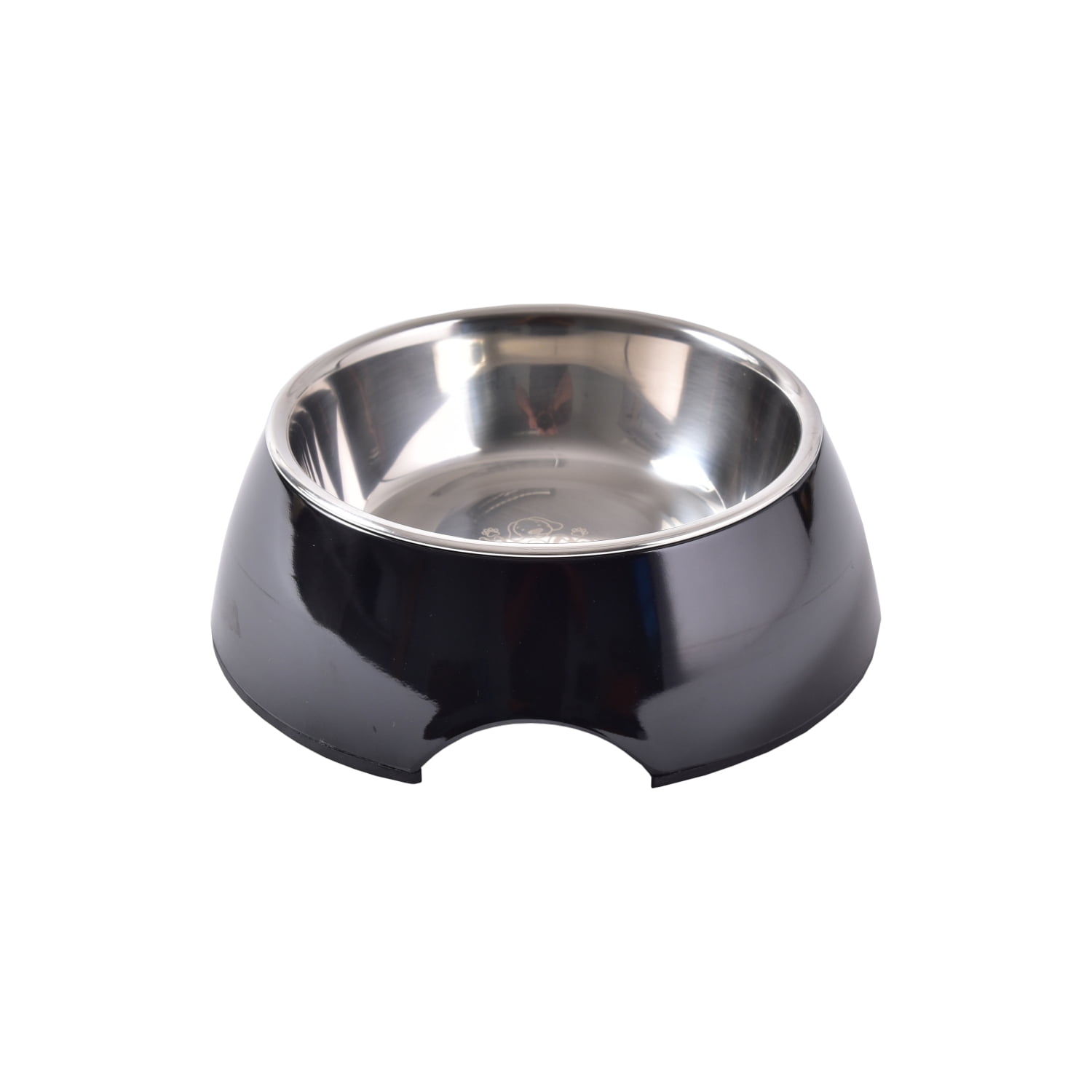 Mascan - Plato Melamina Sólido Redondo Negro Talla Xl Perro