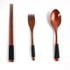thumbnail image 5 of XmhyTop Juego de 2 Cenas de Madera Tableware de Madera Natural, Incluye Bolsa de Almacenamiento,Púrpura, 5 of 5