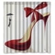 thumbnail image 1 of Cortina de ducha de tacones altos rojos, juego de cortina de baño con ganchos, tamaño 66 x 72 pulgadas, 1 of 3