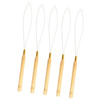 Magideal - Enhebrador Con Mango De Madera, Lazo De Tracción Nano, Accesorios Portátiles Reutilizables, Ahorro De Tiempo, 1 Juego, Máquina Manual, Alambre De Cose Conjunto A