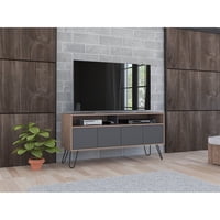 Tuhome - Rack Tv 55"" Vassel Miel Y Plomo 4 Puertas 60,6X123,5X38,6 Cm