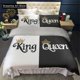 thumbnail image 1 of Couples Modern Crown Black White Bedding Set Boys Girls Duvet Cover Pillowcase Bed Adult Bedroom, 1 of 5