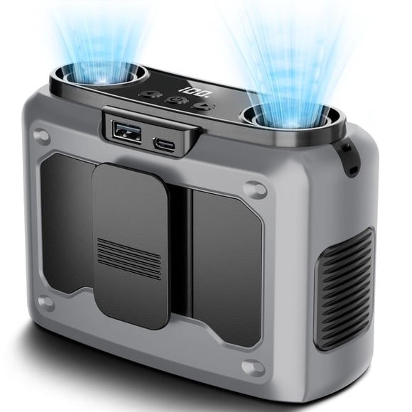 Ventilador De Cintura Portátil 4 En 1 20000 Mah Recargable Gris