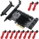 thumbnail image 1 of Tarjeta controladora PCIe SATA MZHOU de 10 puertos con 10 cables SATA, 1 of 7