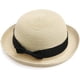 thumbnail image 2 of Sombrero para el sol, sombrero bombín de moda para mujer, sombreros de verano para el sol, sombrero de playa de paja, sombrero de paja tejido para exteriores, fiestas, playa, beige, 2 of 7