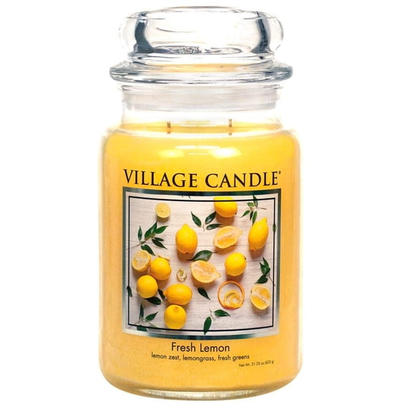 Vela aromática Village Candle Fresh Lemon Yellow 630 ml