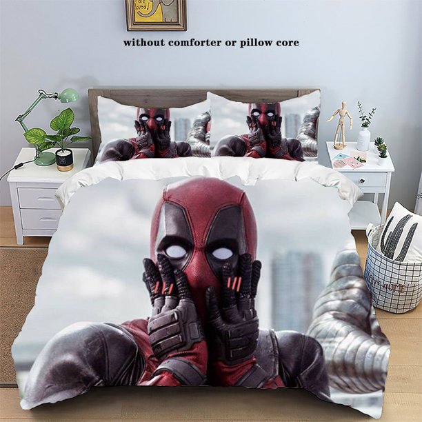 Marvel Hero Movie Deadpool&Wolverine Printed Home 3-Piece Set Children Adult Pillowcase Duvet Set Bedding Set Bed Sheets