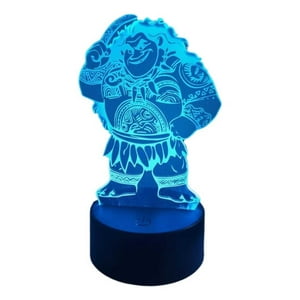 Lampara Ilusion 3D Maui De 7 Colores, Base Touch