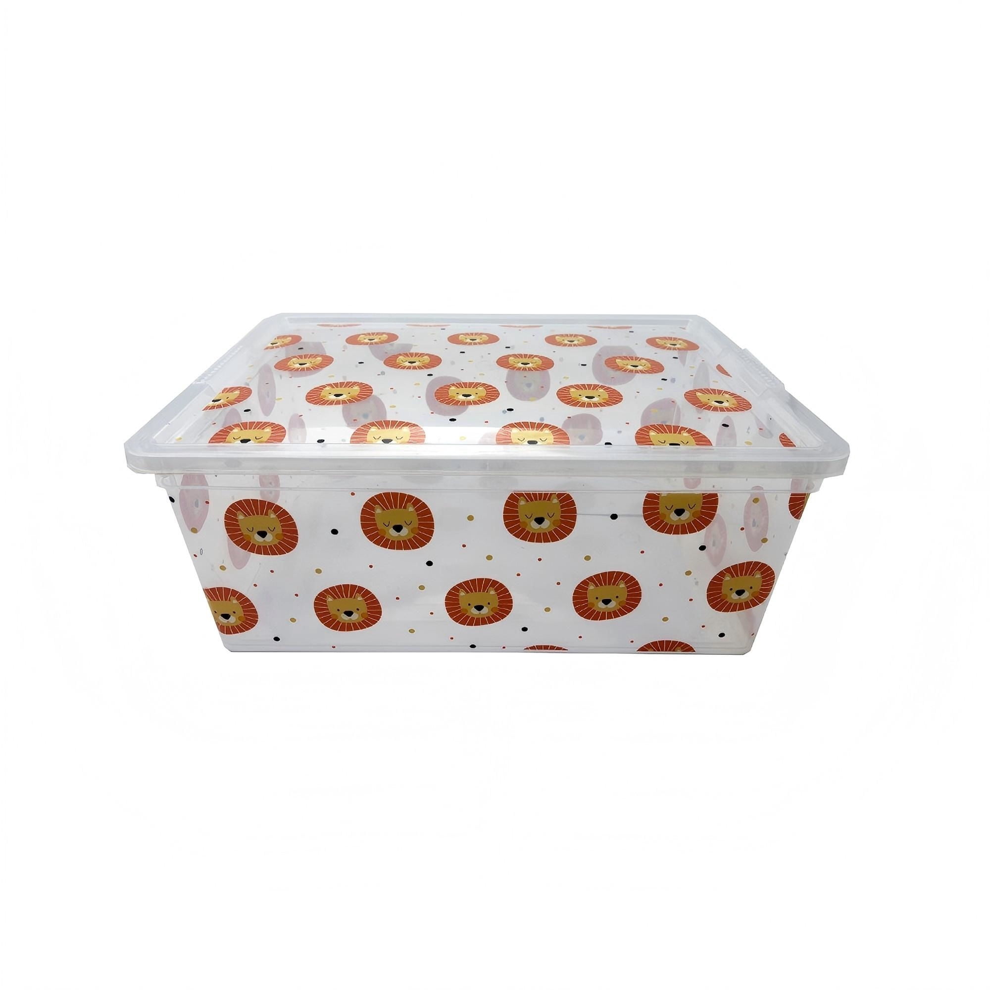 Caja Organizadora Leon Niño 11.5l Kx1047-b Polietileno Transparente Haus