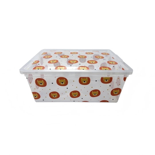 Caja Organizadora Leon Niño 11.5l Kx1047-b Polietileno Transparente Haus