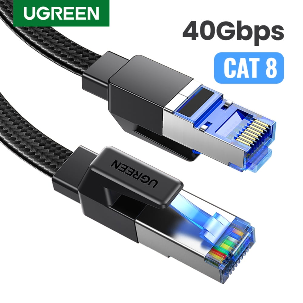Ugreen - Cable De Red 10m Cat8 F/ftp (40gbps) Trenzado Negro Nw153
