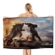 thumbnail image 1 of GODZILLA Toalla de playa de secado rápido con diseño temático, regalo para mujeres y niñas, ideal para cumpleaños, fans, amantes de la música, uso en la playa o al aire libre,78*180cm, 1 of 6