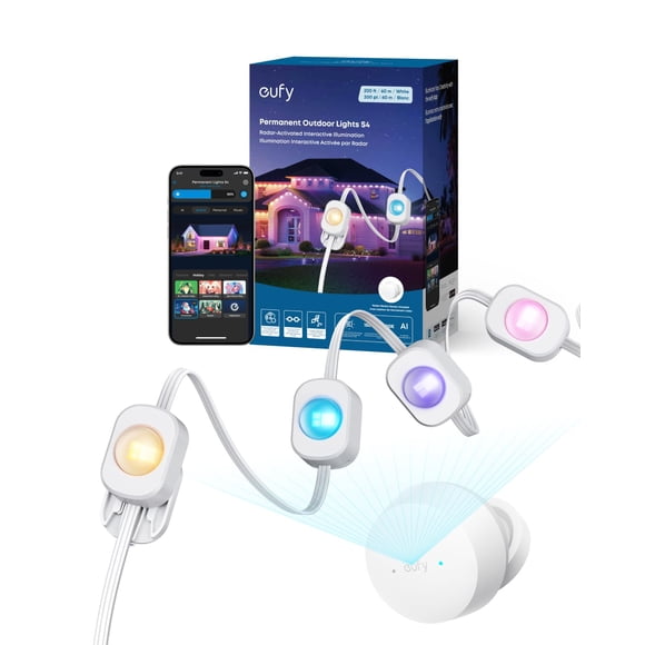 Luces exteriores eufy Permanent S4 de 200 pies con 144 LED RGBWW