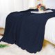 thumbnail image 2 of Manta de punto de algodón REGALWOVEN para cama o sofá, azul marino, 2 of 7