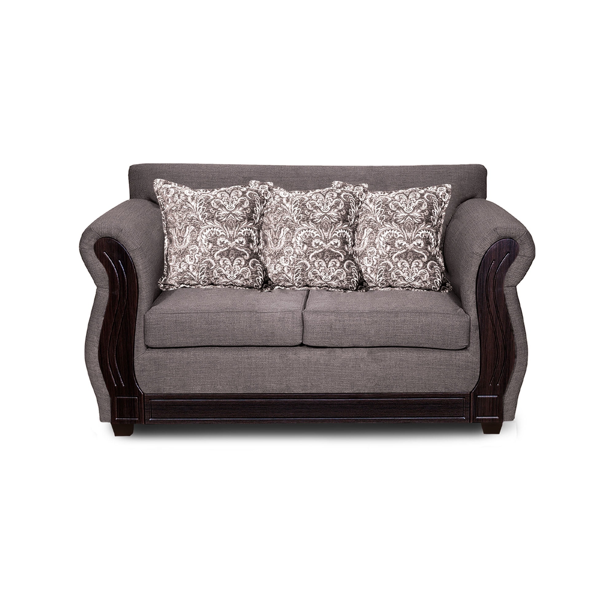 Adonis Leudh - Sofá 2 Personas Caburgua Tela Lisa Gris Medio