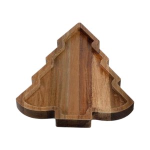Magideal - Bandeja De Madera Para Servir Navideña, Bandeja Para Desayuno, Platos Navideños, Plato Para Aperitivos, Centro De Mesa, Bandeja Para Comida, Días Fest Árbol De Navidad