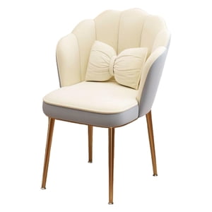 Magideal - Silla De Tocador Silla De Comedor Silla Decorativa Cómoda Y Elegante Gris Beige