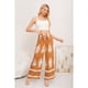 thumbnail image 3 of Pantalon Mujer Palazzo Tipo Lino Pretina Alta Elasticado Diseño 3011, 3 of 3