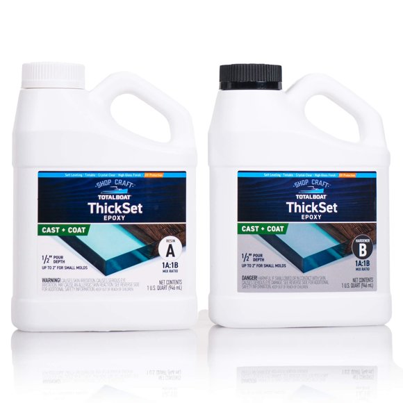 Resina epoxídica TotalBoat Thickset Deep Pour, 2 litros, transparente