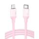 thumbnail image 1 of Cable USB-C a Lightning (iPhone) 1mt modelo US387 Certificado Rosado, 1 of 2