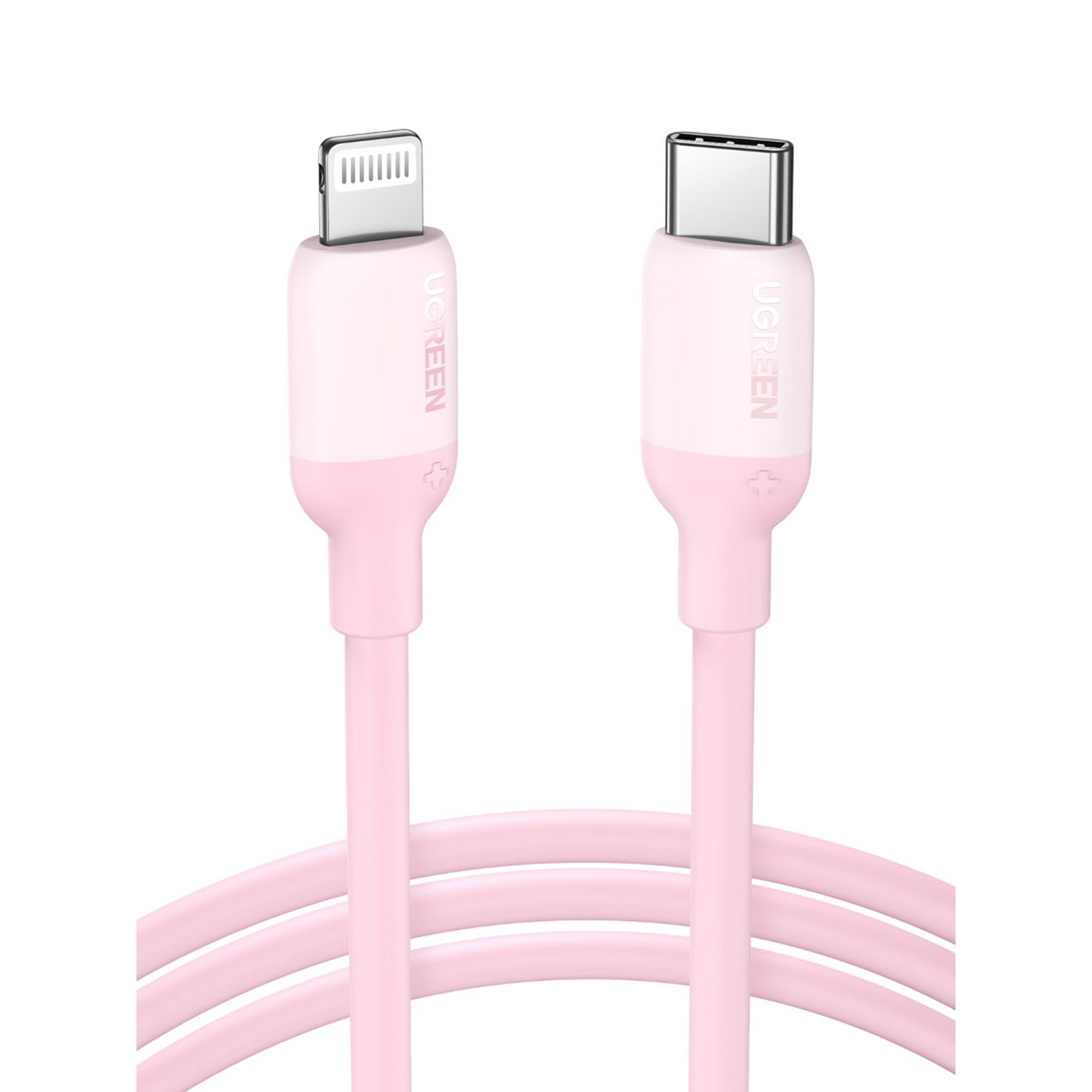 Ugreen - Cable Usb-c A Lightning (iphone) 1mt Modelo Us387 Certificado Rosado