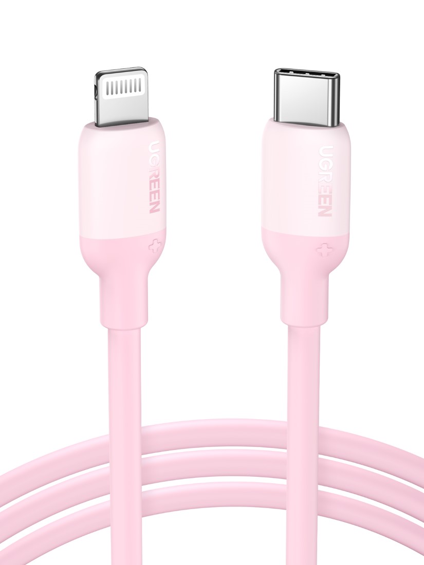 Ugreen - Cable Usb-C A Lightning (Iphone) 1Mt Modelo Us387 Certificado Rosado