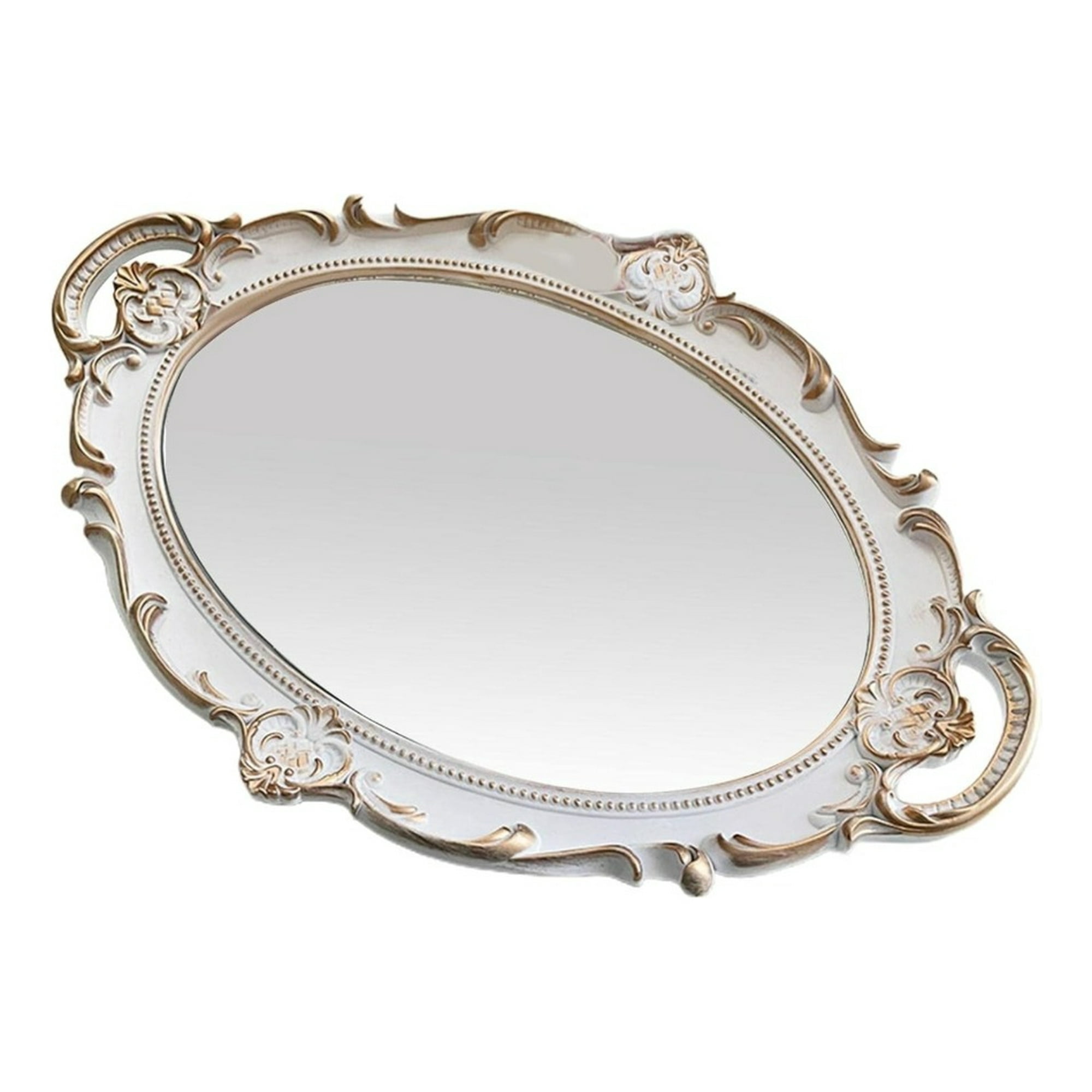 Genérico - Set 2 Bandeja Espejo Decorativa Organizador Blanca Jhn