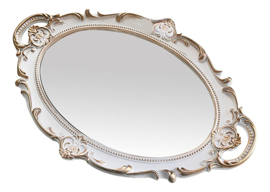Genérico - Set 2 Bandeja Espejo Decorativa Organizador Blanca Jhn