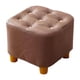 thumbnail image 2 of Reposapiés pequeño, taburete otomano, asiento acolchado, taburete cuadrado decorativo suave y compacto, reposapiés para mesita de noche, apartamento y Marrón, 2 of 5