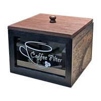 Magideal - Caja De Almacenamiento Para Portafiltros De Café, Dispensador De Encimera A Prueba De Polvo, Accesorios De Cafetería De Estilo Rústico, Decoración Par