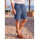 thumbnail image 4 of INSPIRE CHIC Pantalones Cortos de Lino con Cintura Elástica y Cordón para Hombre para Vacaciones en la Playa L Azul Oscuro, 4 of 5
